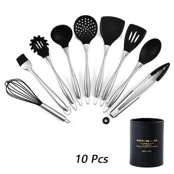 10 Pcs Advanced Kitchen Silicone Cookware Set Stainless Steel Handle Silicone Cookware Nonstick Spatula Cookware Kitchen Tools
10 Pcs Advanced Kitchen Silicone Cookware Set Stainless Steel Handle Silicone Cookware Nonstick Spatula Cookware Kitchen Tools