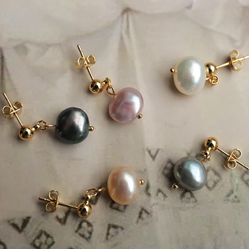 KBJW Shinny Earrings 2019 New Design Simple Delicate Real Baroque Pearl Earrings Pink/purple/white/black/grey Color Stud Women's
KBJW Shinny Earrings 2019 New Design Simple Delicate Real Baroque Pearl Earrings Pink/purple/white/black/grey Color Stud Women's