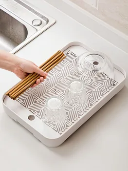 Multifunctional double-layer tea tray plastic rectangular drain plate Creative kitchen cups organiser dish racks
Multifunctional double-layer tea tray plastic rectangular drain plate Creative kitchen cups organiser dish racks