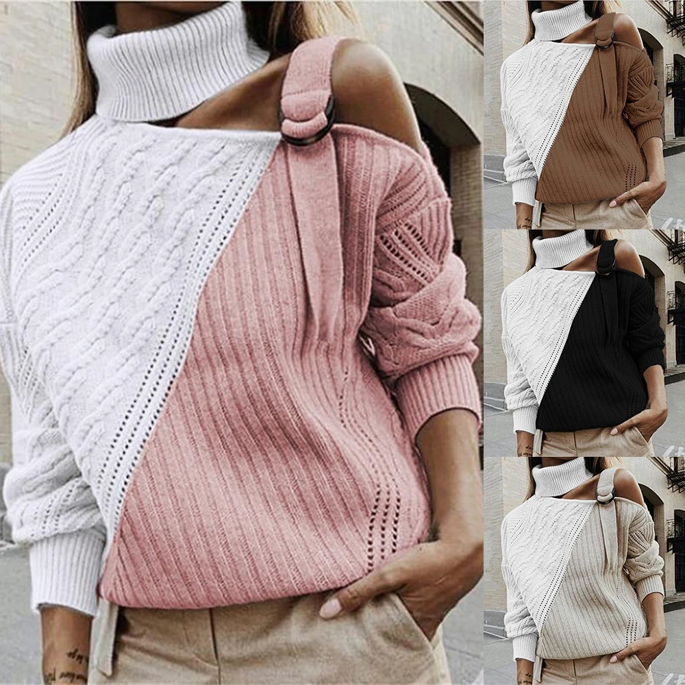 Leopard Patchwork Turtleneck Sweater Women Sexy Shoulder Color Block Knitted Sweaters Batwing Long Sleeve Pullover
Leopard Patchwork Turtleneck Sweater Women Sexy Shoulder Color Block Knitted Sweaters Batwing Long Sleeve Pullover