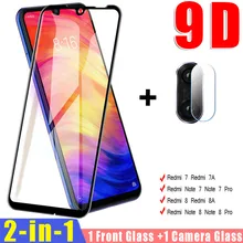 2 em 1 lente da câmera de vidro temperado para xiaomi redmi 7 nota 7 8 5 pro protetor de tela no para redmi 8 8a 7 7a vidro protetor(China)