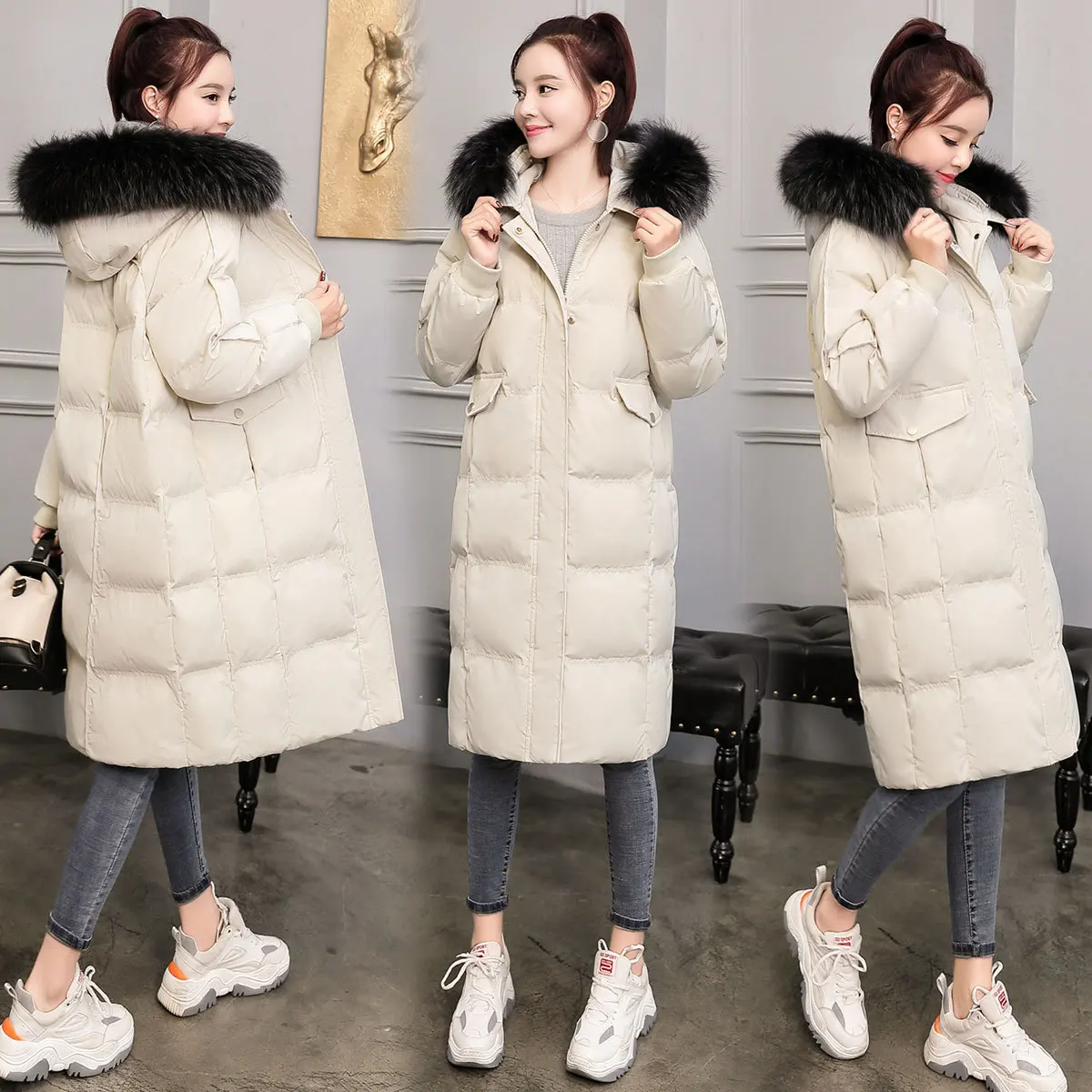 Fashion Solid Color Zipper 2019 Winter Long Sleeve Mid-length Straight-Cut Cotton-padded Clothes Hooded
Fashion Solid Color Zipper 2019 Winter Long Sleeve Mid-length Straight-Cut Cotton-padded Clothes Hooded