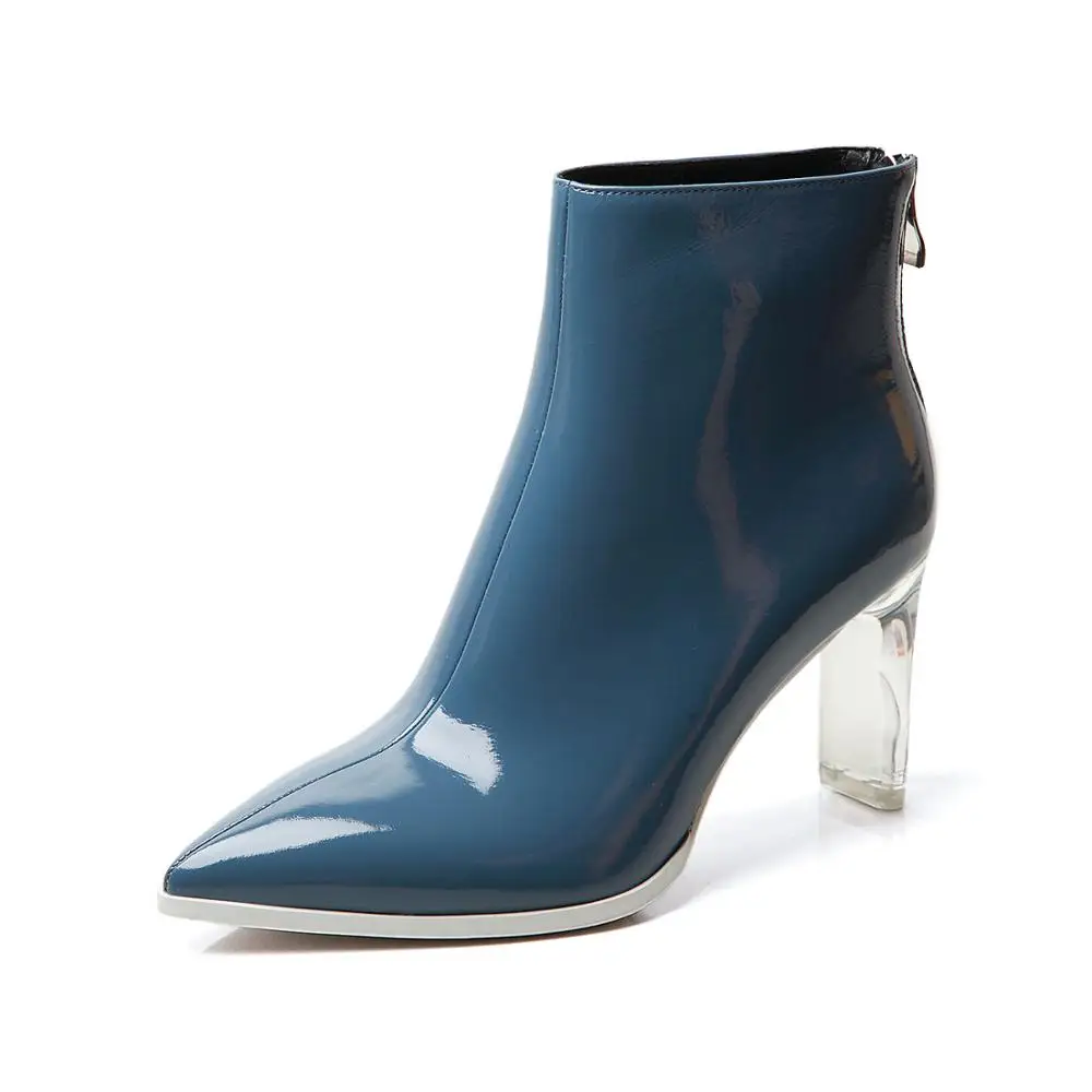 Lucite Heel Red High Heel Shoes For Woman Pointed Toe Bootie Calzadode Mujer Ankle Boots For Ladies Genuine Leather Shoes
Lucite Heel Red High Heel Shoes For Woman Pointed Toe Bootie Calzadode Mujer Ankle Boots For Ladies Genuine Leather Shoes