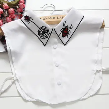 Womens Chiffon Half Shirt Embroidery Spider Net Patterns Detachable Lapel False Fake Collar Button Down Decorative Party Blouse
Womens Chiffon Half Shirt Embroidery Spider Net Patterns Detachable Lapel False Fake Collar Button Down Decorative Party Blouse