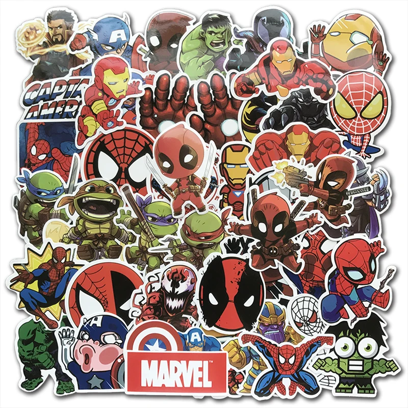 100Pcs/Lot Cartoon Cute Super Hero Stickers MARVEL Graffiti Decals Bomb Sticker Pack For Kids Gift Toy Skateboard Luggage Laptop
100Pcs/Lot Cartoon Cute Super Hero Stickers MARVEL Graffiti Decals Bomb Sticker Pack For Kids Gift Toy Skateboard Luggage Laptop