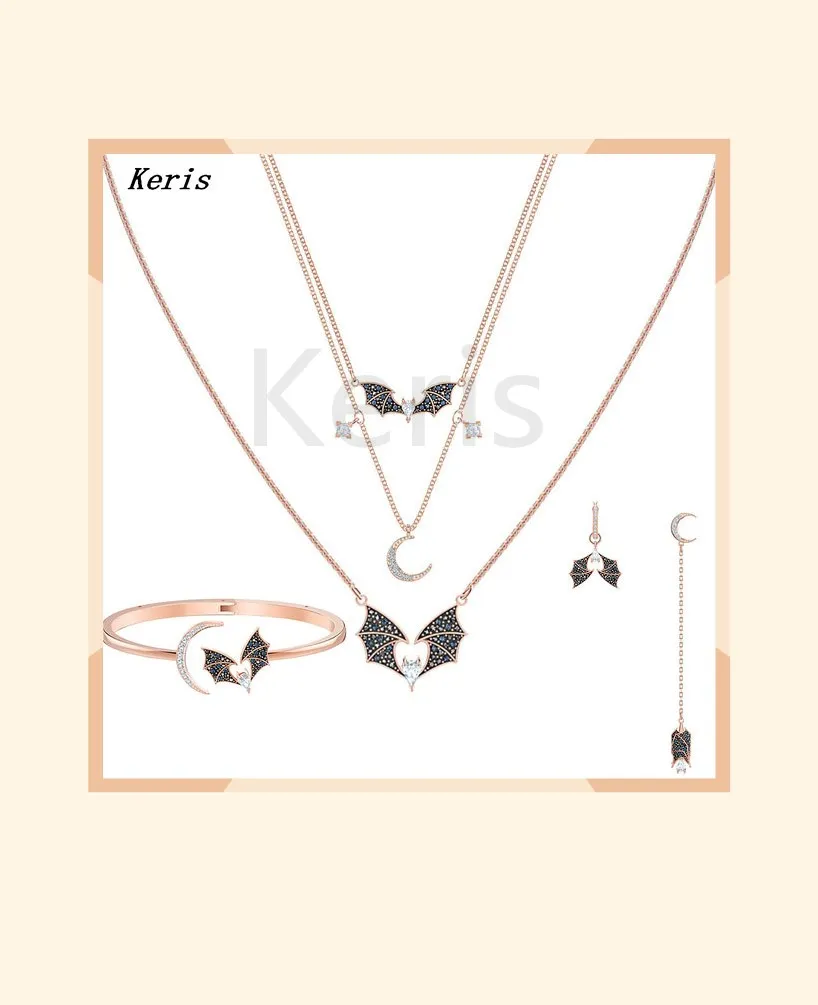 

2019 high quality prosperity series rose gold mysterious charm stars, crescent and lucky crescent bat ornaments female jewelry
