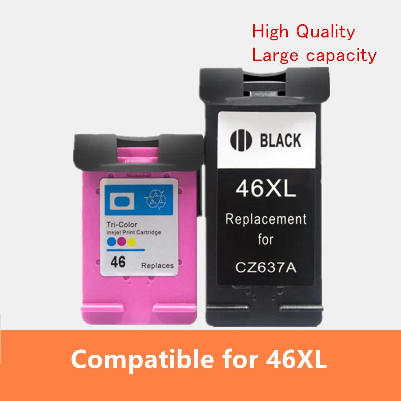 46XL Ink Cartridge compatible For hp46 for HP 46 DeskJet 2520hc 2020hc 2025hc 2029 2529 4729 Printer
46XL Ink Cartridge compatible For hp46 for HP 46 DeskJet 2520hc 2020hc 2025hc 2029 2529 4729 Printer