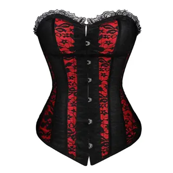Women Vintage Floral Lace Overlay Overbust Corset Waister Cincher Slim Sexy Corset Bustier Lingerie Top Red Black Plus Size
Women Vintage Floral Lace Overlay Overbust Corset Waister Cincher Slim Sexy Corset Bustier Lingerie Top Red Black Plus Size