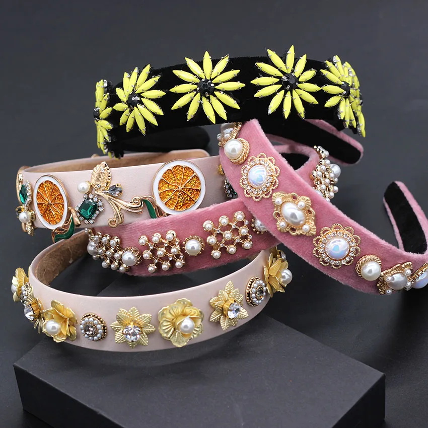 Personality geometric flower casual headband New Baroque pearl crystal flower orange rhinestone headband 749
Personality geometric flower casual headband New Baroque pearl crystal flower orange rhinestone headband 749
