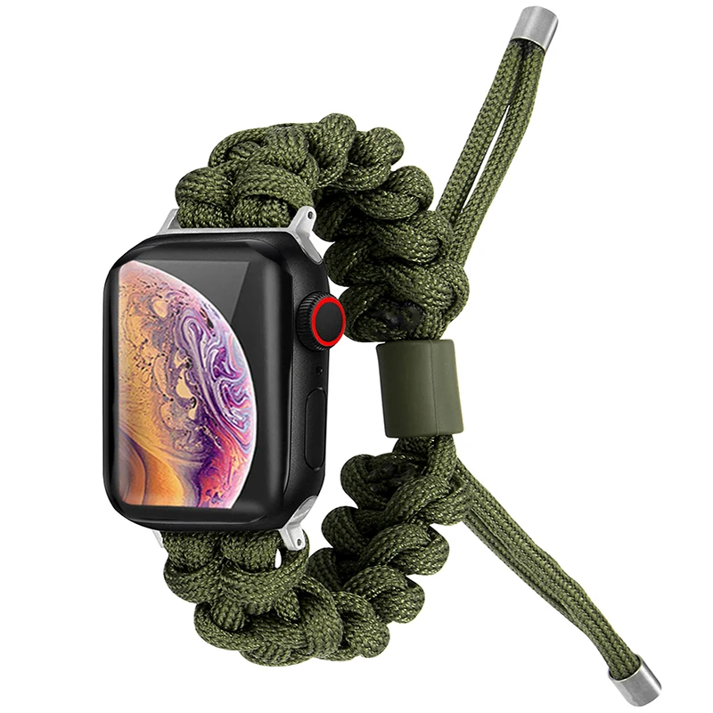 

Ремешок нейлоновый для Apple Watch 6 5 4 3 2 1 Band 44 мм 38 мм 40 мм 42 мм, плетеный браслет для iwatch Series 6 5 3 4 SE, плетеный браслет