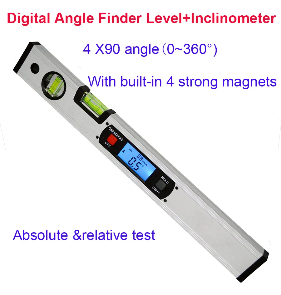 Digital Protractor Angle Finder electronic Level 360 degree Inclinometer with Magnets Level angle slope tester Ruler 400mm
Digital Protractor Angle Finder electronic Level 360 degree Inclinometer with Magnets Level angle slope tester Ruler 400mm