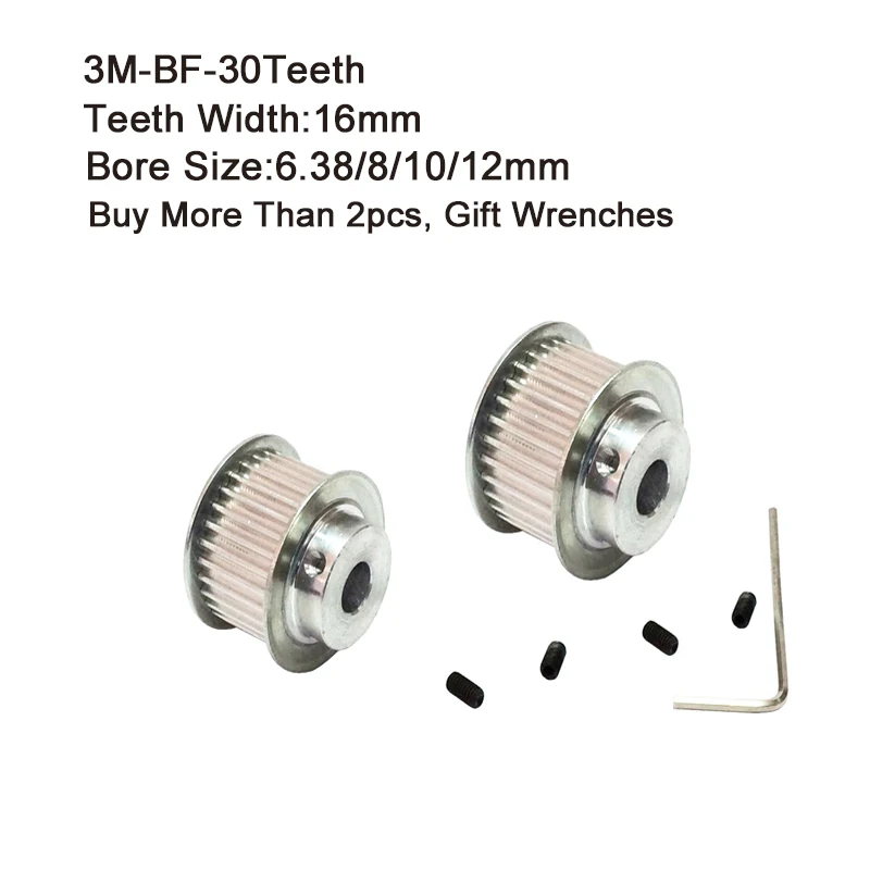 HTD 3M Timing Pulley 30 Teeth 6.38/8/10/12mm Bore Size 16mm Width Timing Belt Pulley 3M for CNC Machines Laser Engraving Machine
HTD 3M Timing Pulley 30 Teeth 6.38/8/10/12mm Bore Size 16mm Width Timing Belt Pulley 3M for CNC Machines Laser Engraving Machine