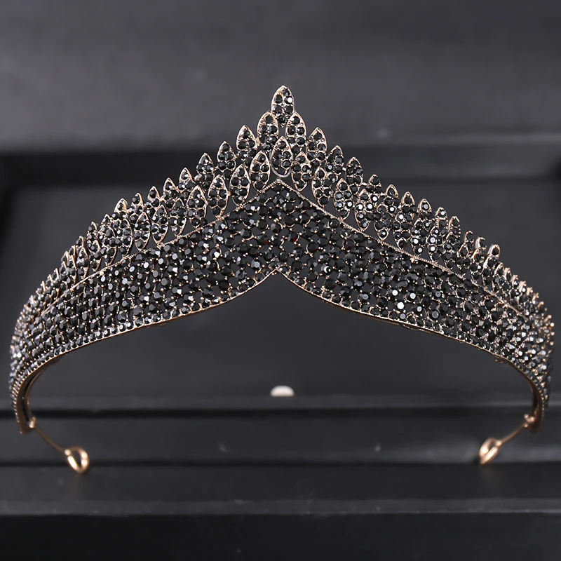 

Vintage Baroque Crystal Crowns And Tiaras Rhinestone Prom Crown Tiara Diadem For Women Bridal Wedding Hair Accessories Jewelry
