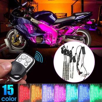 Universal 15 Color Motorcycle Car Atmosphere Light with Wireless Remote Control Decorative Strip Light Lamp
Universal 15 Color Motorcycle Car Atmosphere Light with Wireless Remote Control Decorative Strip Light Lamp