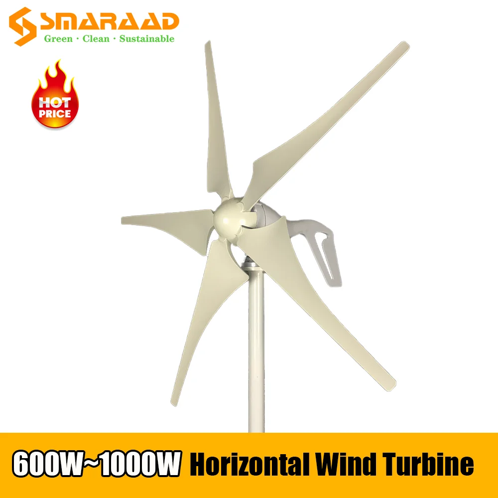 Latest Design 1000W Windmill 12v 24v New Energy 6 Blades Horizontal Wind Turbine Generator Free MPPT Controller For Homeuse
Latest Design 1000W Windmill 12v 24v New Energy 6 Blades Horizontal Wind Turbine Generator Free MPPT Controller For Homeuse