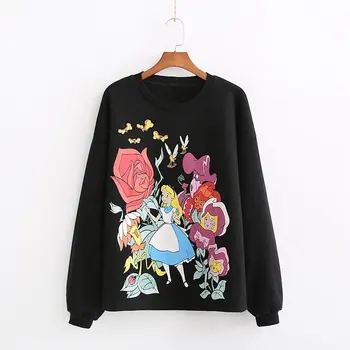 Women's sweatshirt cartoon printed long sleeve O neck pullovers casual Hoodies chic female Jumper Sweatshirts women tops 
Women's sweatshirt cartoon printed long sleeve O neck pullovers casual Hoodies chic female Jumper Sweatshirts women tops