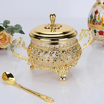 High-end European Kitchen Glass Seasoning Bottle Salt Storage Box sugar container sugar jar with alloy Spoon Kitchen Supplies
High-end European Kitchen Glass Seasoning Bottle Salt Storage Box sugar container sugar jar with alloy Spoon Kitchen Supplies