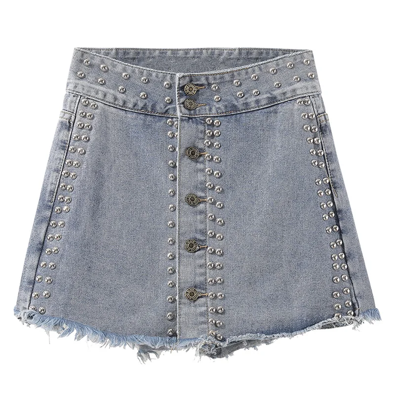 Rivet Jean Shorts Women INS High Waist Cowboy Short Skirt Style Shorts Women's Spring Summer New A- Line Jean Pants Shorts
Rivet Jean Shorts Women INS High Waist Cowboy Short Skirt Style Shorts Women's Spring Summer New A- Line Jean Pants Shorts