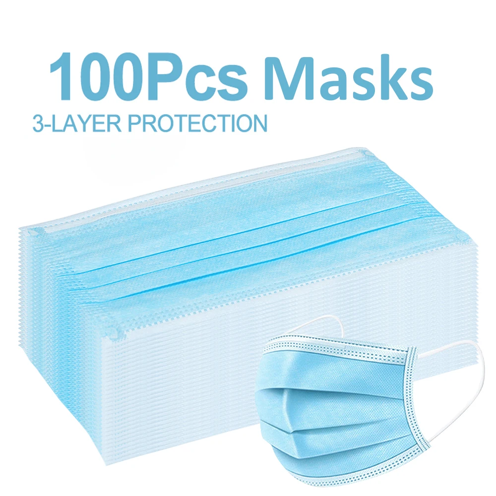 100pcs 3 Layer Disposable Protective Masks Earloops Anti Fog & Haze Earloops Soft Breathable Face Mouth Mask In Stock
100pcs 3 Layer Disposable Protective Masks Earloops Anti Fog & Haze Earloops Soft Breathable Face Mouth Mask In Stock