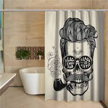 Indie Precision Custom Shower Curtain Hipster Gentleman Skull with Mustache Pipe and Eyeglasses with Inscription Vintage Modern
Indie Precision Custom Shower Curtain Hipster Gentleman Skull with Mustache Pipe and Eyeglasses with Inscription Vintage Modern