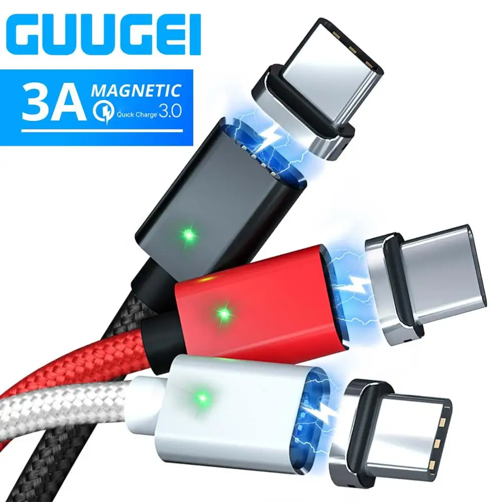 GUUGEI Magnetic Type C USB Charging Cable Quick charge 3.0 Type-C Cables Fast Charger Data Sync Wire Nylon Mobile Phone Cables
GUUGEI Magnetic Type C USB Charging Cable Quick charge 3.0 Type-C Cables Fast Charger Data Sync Wire Nylon Mobile Phone Cables