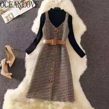 OCEANLOVE Autumn Winter Two Piece Set Women 2020 Tweed Dress+ Solid Pullovers Fashion Ropa De Mujer Elegant Outfits Ladies 18546
OCEANLOVE Autumn Winter Two Piece Set Women 2020 Tweed Dress+ Solid Pullovers Fashion Ropa De Mujer Elegant Outfits Ladies 18546