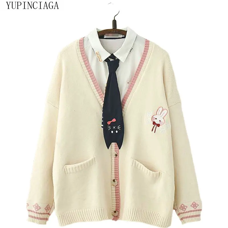 2020 Spring Autumn Women Sweater solid color V-neck cardigan sweater Lady pullovers Black knitted Tops Sweet Sweaters Girl
2020 Spring Autumn Women Sweater solid color V-neck cardigan sweater Lady pullovers Black knitted Tops Sweet Sweaters Girl