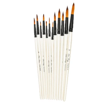 12Pcs/Set Nylon Hair Watercolor Gouache Painting Brush Set Different Shape Round Pointed Tip Paint Brushes Kit Art Supplies
12Pcs/Set Nylon Hair Watercolor Gouache Painting Brush Set Different Shape Round Pointed Tip Paint Brushes Kit Art Supplies