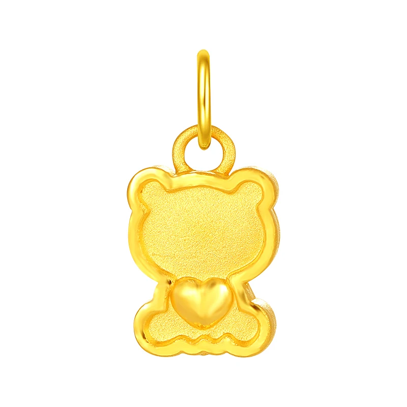 

New Arrival 24K Yellow Gold Pendant Women 999 Gold Bear Heart Necklace Pendant