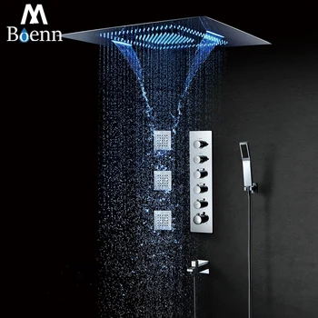 M Boenn Led Shower Set 5 Functions Luxury Large Ceiling Rain Shower Systems Thermostatic Mixer Waterfall Bathroom Faucets Chrome
M Boenn Led Shower Set 5 Functions Luxury Large Ceiling Rain Shower Systems Thermostatic Mixer Waterfall Bathroom Faucets Chrome