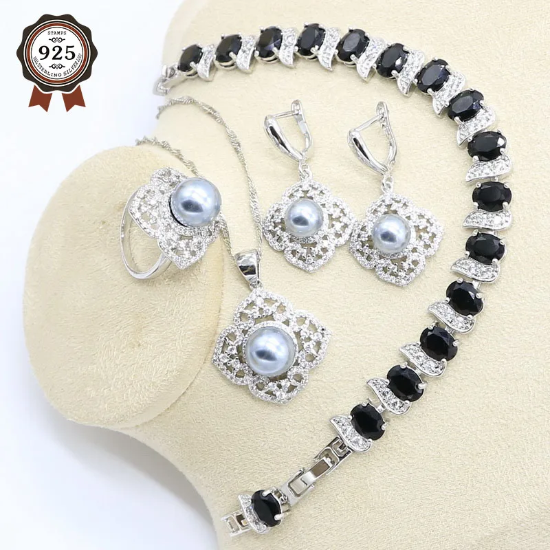 Natural Gray Pearl 925 Silver Jewelry Set for Women with Black Bracelet Earring Necklace Pendant Ring Gift Box for Jewelry
Natural Gray Pearl 925 Silver Jewelry Set for Women with Black Bracelet Earring Necklace Pendant Ring Gift Box for Jewelry