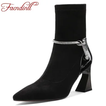 FACNDINLL brand natural genuine leather+elastic material high heels woman boots fashion casual girls dress party riding boots 
FACNDINLL brand natural genuine leather+elastic material high heels woman boots fashion casual girls dress party riding boots
