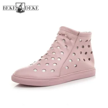 Women Sandals Summer Footwear White Pink High-Top Shoes Casual Hollow Out Breathable Leather Sandal Female Flat Roman Sandals
Women Sandals Summer Footwear White Pink High-Top Shoes Casual Hollow Out Breathable Leather Sandal Female Flat Roman Sandals