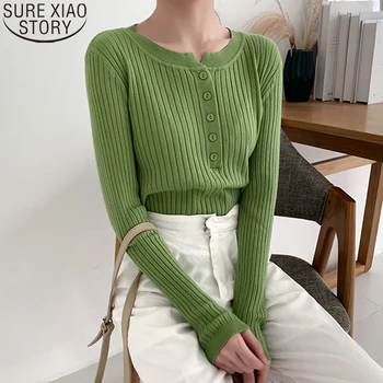 Sweater Pullover Fashion 6 Colors 2020 New Sweet Women Long Sleeve Knitted Bottoming Shirt Button O-Neck Sweaters Women 10973
Sweater Pullover Fashion 6 Colors 2020 New Sweet Women Long Sleeve Knitted Bottoming Shirt Button O-Neck Sweaters Women 10973