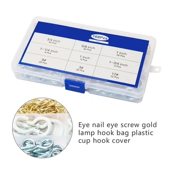 168 Pieces Screw-in Hooks Celling Hooks Metal Eyebolts for Hanging Cup Jewelry Plant Hardware Fasteners
168 Pieces Screw-in Hooks Celling Hooks Metal Eyebolts for Hanging Cup Jewelry Plant Hardware Fasteners