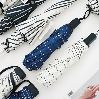 Ins striped black coating anti-ultraviolet sunscreen long handle umbrella folding umbrella female Korean sunny and rain umbrella
Ins striped black coating anti-ultraviolet sunscreen long handle umbrella folding umbrella female Korean sunny and rain umbrella