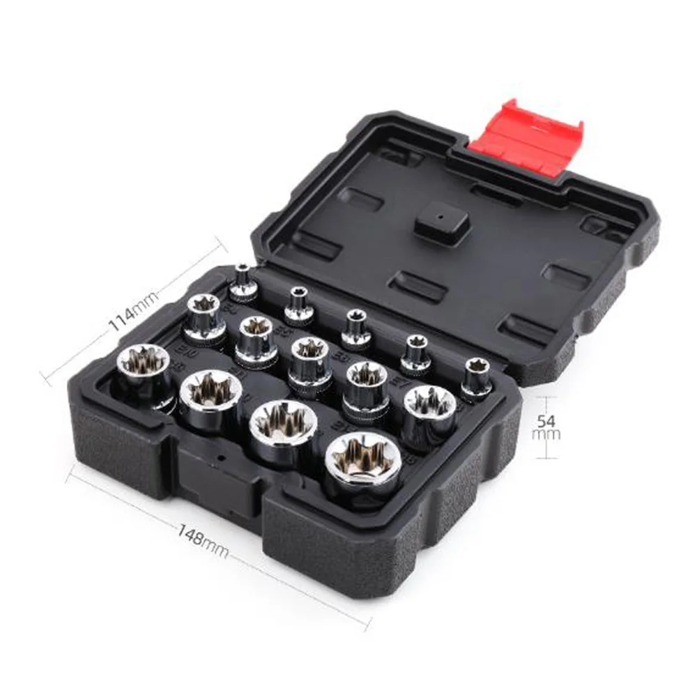 14PCS Star Driver Socket Set Hex Torx Torq Torque E4 To E24 Bits External Female 1/4\\\" 3/8\\\" 1/2\\\" Drive Sockets
14PCS Star Driver Socket Set Hex Torx Torq Torque E4 To E24 Bits External Female 1/4\\\" 3/8\\\" 1/2\\\" Drive Sockets