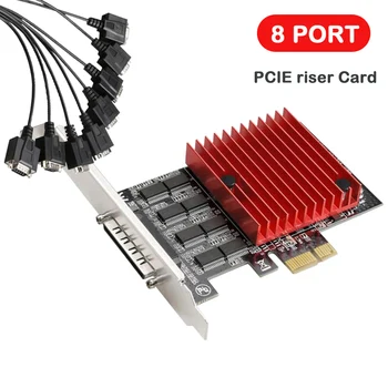 8 Port PCIE to DB9 RS232 Serial Port pci express x8 riser card Serial port Controller Card Converter Adapter with Heatsink Cable
8 Port PCIE to DB9 RS232 Serial Port pci express x8 riser card Serial port Controller Card Converter Adapter with Heatsink Cable