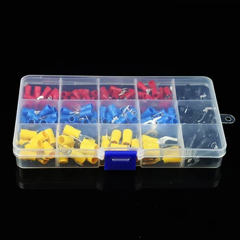 225PCS SV Eletrical Cable Terminal Connecting Tool Assorted Electrical Fork Ring Spade Crimp Terminal Wire Connector Box Kit
225PCS SV Eletrical Cable Terminal Connecting Tool Assorted Electrical Fork Ring Spade Crimp Terminal Wire Connector Box Kit