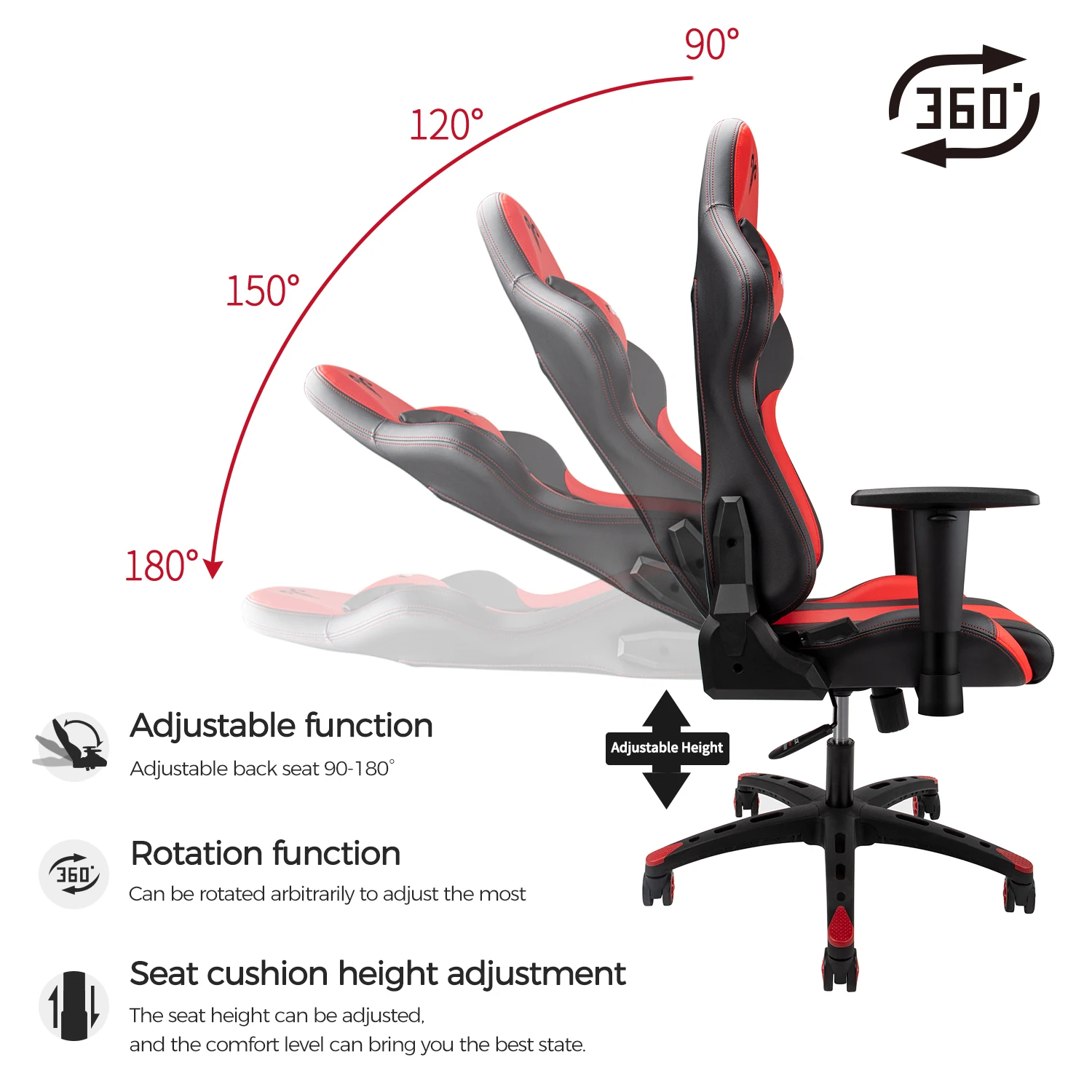 Furgle Gaming Chairs Office Chair Computer Chair with High-back Synthetic Leather Internet Chair Racing Chair for Desk Chair Furgle Gaming Chairs Office Chair Computer Chair with High-back Synthetic Leather Internet Chair Racing Chair for Desk Chair