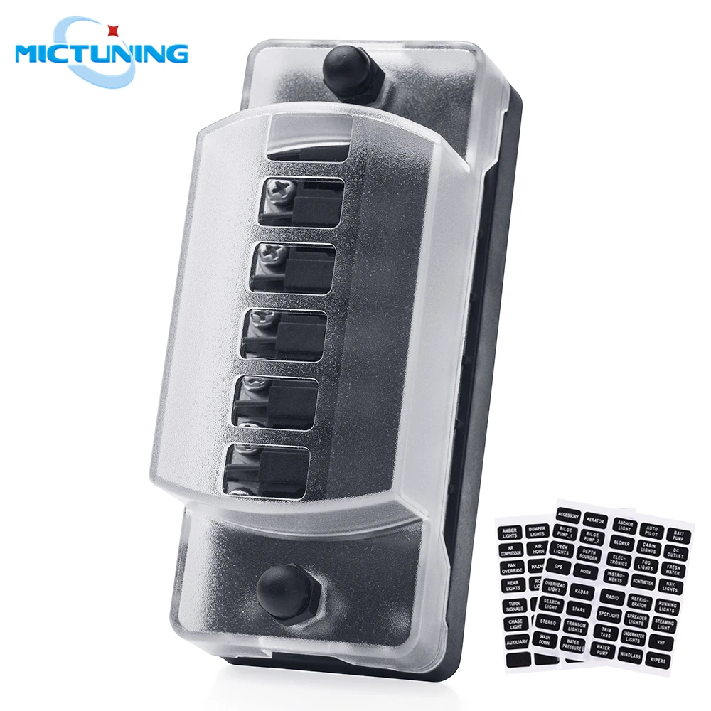 MICTUNING 6 Way Blade Fuse Holder Box Auto Block Case with Screw Nut Terminal for 12-32V Car Truck Vehicle Marine Boat Motorhome
MICTUNING 6 Way Blade Fuse Holder Box Auto Block Case with Screw Nut Terminal for 12-32V Car Truck Vehicle Marine Boat Motorhome