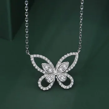 S925 Fine Jewelry Sterling Silver Round Cut Butterfly Pendant Necklace Lab-created Diamond Engagement Wedding Proposal Gift
S925 Fine Jewelry Sterling Silver Round Cut Butterfly Pendant Necklace Lab-created Diamond Engagement Wedding Proposal Gift