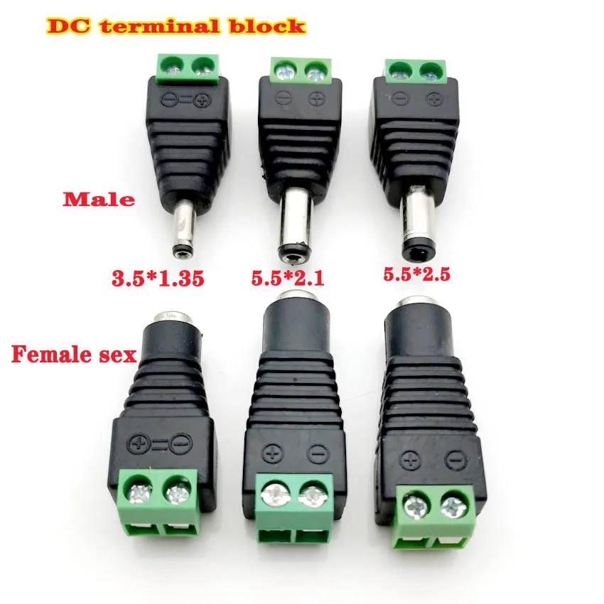 2pcs Female +2 pcs Male DC connector 5.5 x 2.1MM 5.5*2.5MM 3.5*1.35MM Power Jack Adapter Plug led strip light
2pcs Female +2 pcs Male DC connector 5.5 x 2.1MM 5.5*2.5MM 3.5*1.35MM Power Jack Adapter Plug led strip light