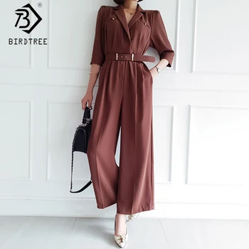 2020 Spring New Korean Style Solid Slim Jumpsuits For Women Notched Half Sleeve Sashes Ladies Wide Leg Long Rompers B02914K
2020 Spring New Korean Style Solid Slim Jumpsuits For Women Notched Half Sleeve Sashes Ladies Wide Leg Long Rompers B02914K