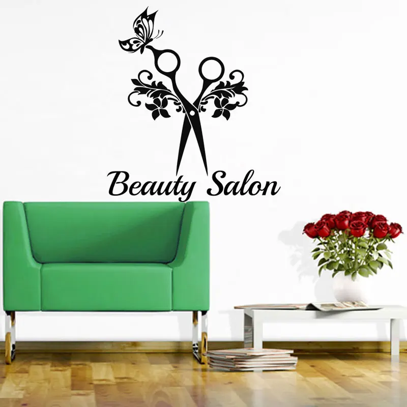 Art Hair Style Scissors Beauty Salon Wall Sticker Vinyl Interior Decor Room Shop Window Decals Removable Wallpaper Mural 4106
Art Hair Style Scissors Beauty Salon Wall Sticker Vinyl Interior Decor Room Shop Window Decals Removable Wallpaper Mural 4106