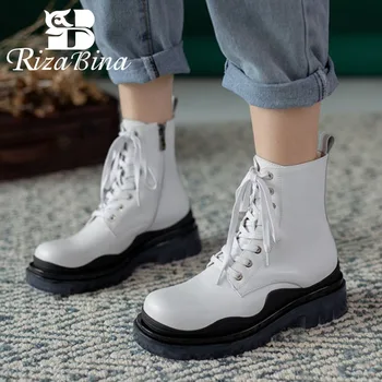 RIZABINA Women Ankle Boots Genuine Leather Mixed Color Thick Bottom Winter Shoes Women Fashion Short Boots Women Size 34-39
RIZABINA Women Ankle Boots Genuine Leather Mixed Color Thick Bottom Winter Shoes Women Fashion Short Boots Women Size 34-39