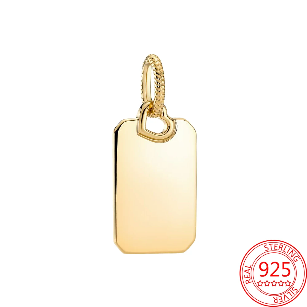 2022 New 925 Sterling Silver Gold Rectangle Tag Pendant Fit 925 Original Bracelet Charm Bead for Women DIY Jewelry Gift
2022 New 925 Sterling Silver Gold Rectangle Tag Pendant Fit 925 Original Bracelet Charm Bead for Women DIY Jewelry Gift