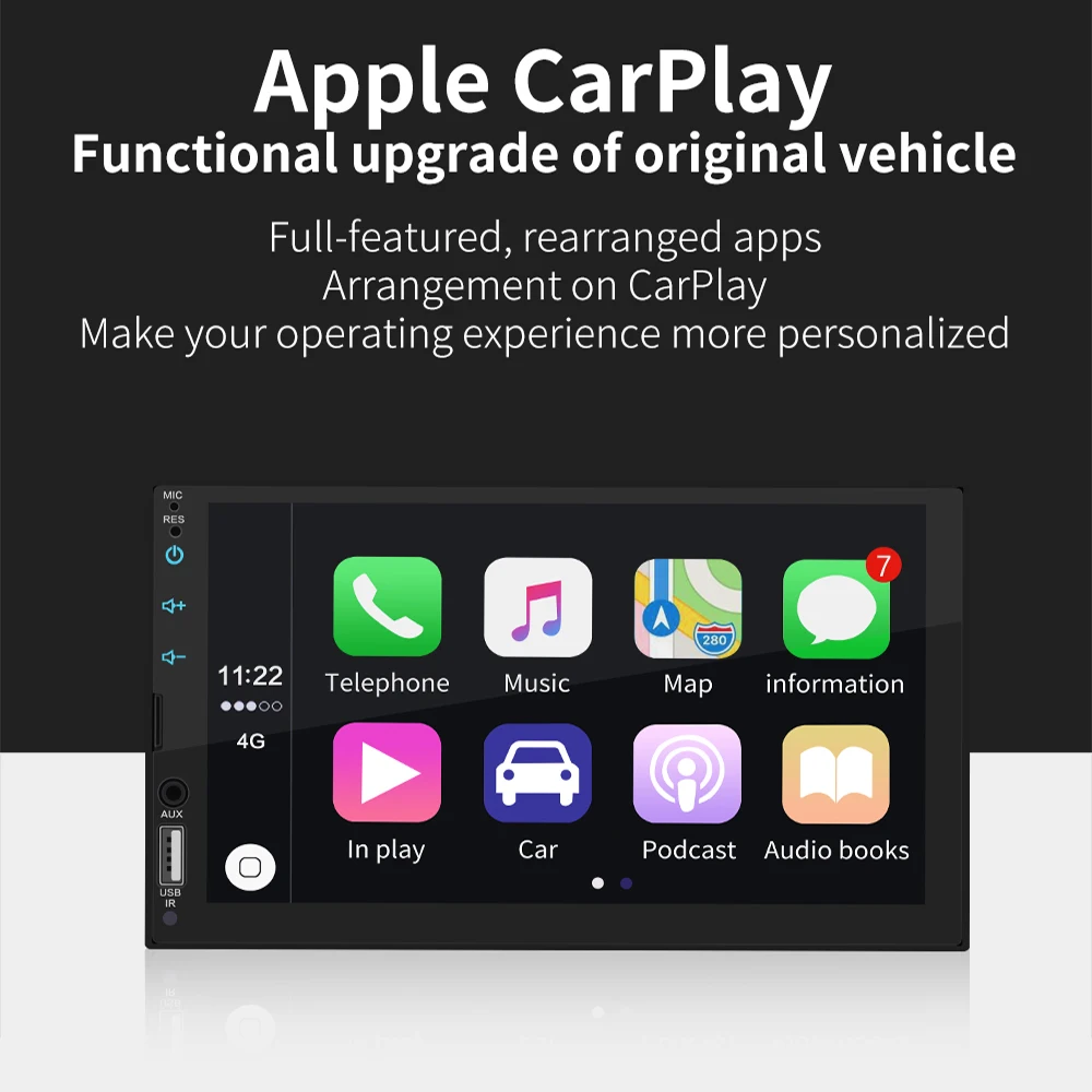 7'' Full Screen Touch Car Radio MP5 Player Support Real Apple Carplay for Iphone Bluetooth HD Video Play Reverse Camera USB AUX
7'' Full Screen Touch Car Radio MP5 Player Support Real Apple Carplay for Iphone Bluetooth HD Video Play Reverse Camera USB AUX