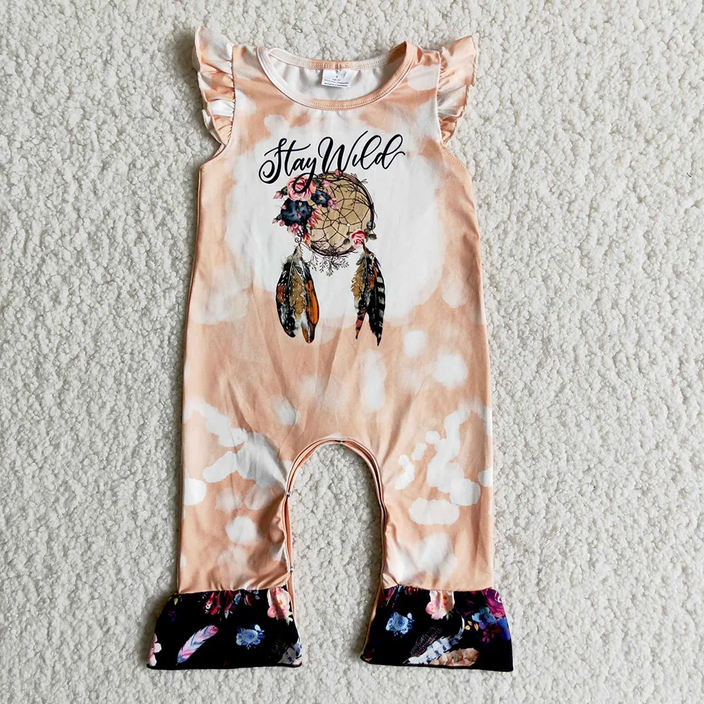 New Arrival Kids Short Sleeve Romper Baby Girls Feather And Flowers Pattern Jumpsuit With Button 
New Arrival Kids Short Sleeve Romper Baby Girls Feather And Flowers Pattern Jumpsuit With Button