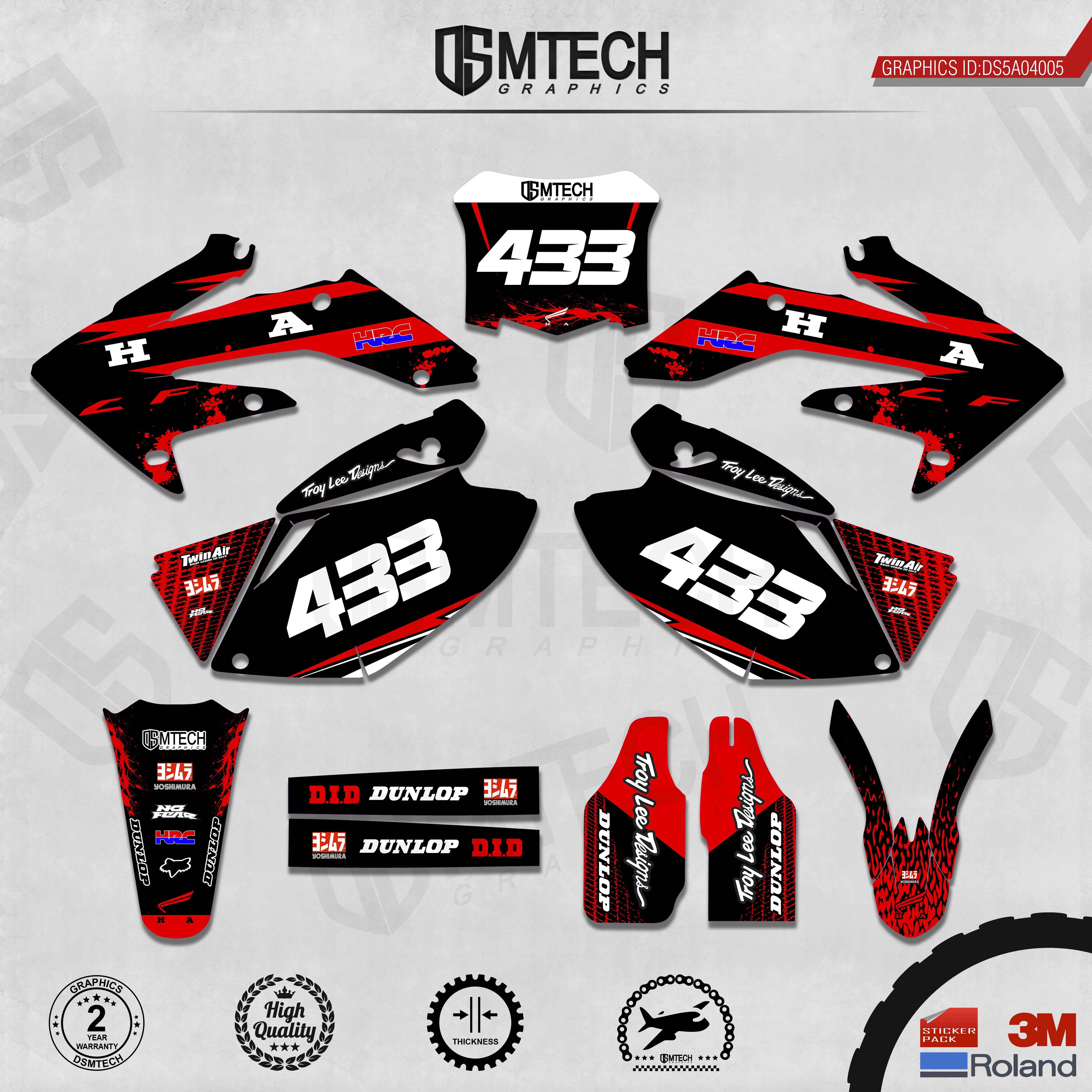 DSMTECH Customized Team Graphics Backgrounds Decals 3M Custom Stickers For 2004-2005 2006-2007 2008-2009 CRF250R 005
DSMTECH Customized Team Graphics Backgrounds Decals 3M Custom Stickers For 2004-2005 2006-2007 2008-2009 CRF250R 005
